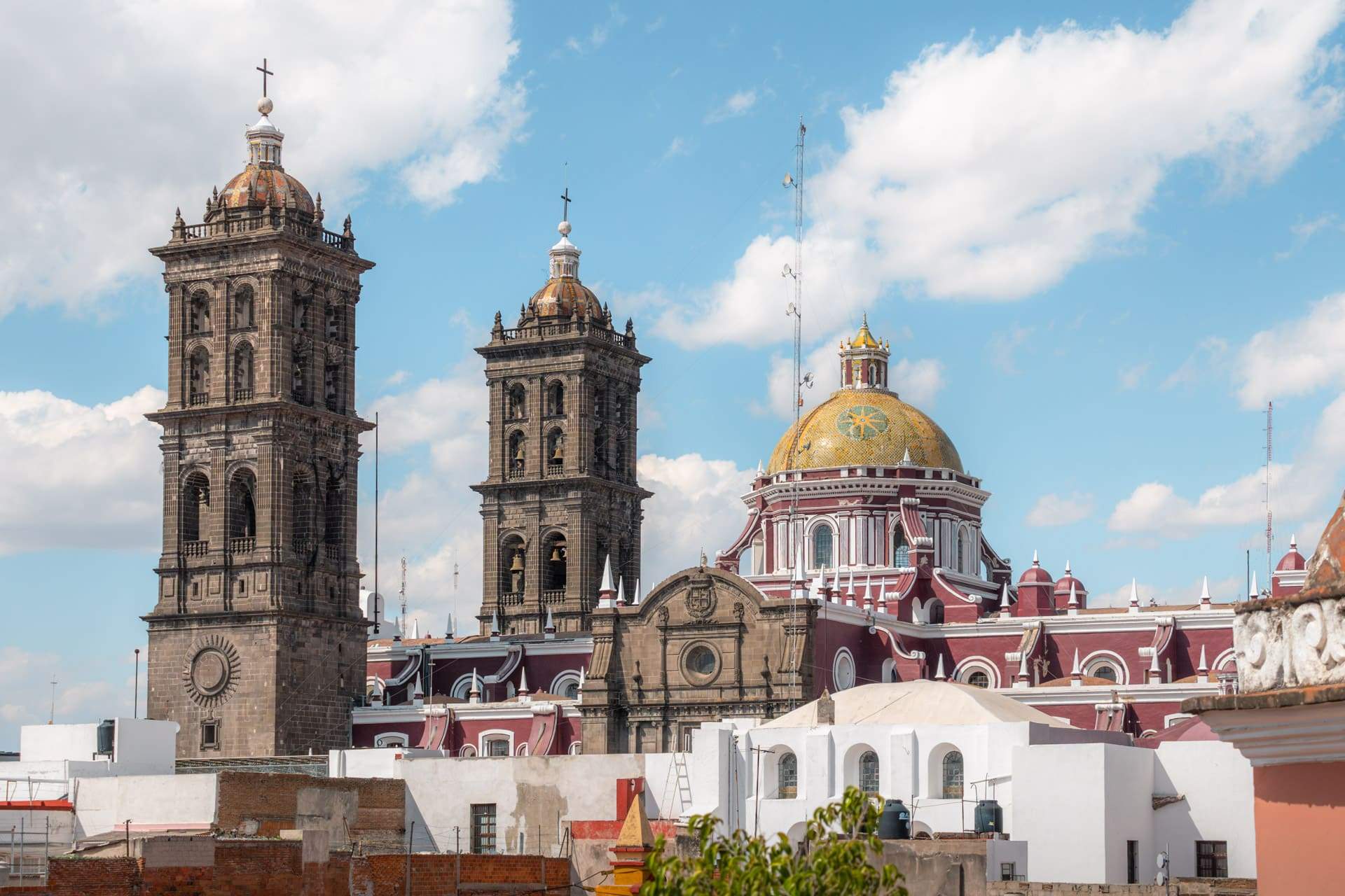 Views from the outdoor terrace at Museo Amparo in Puebla